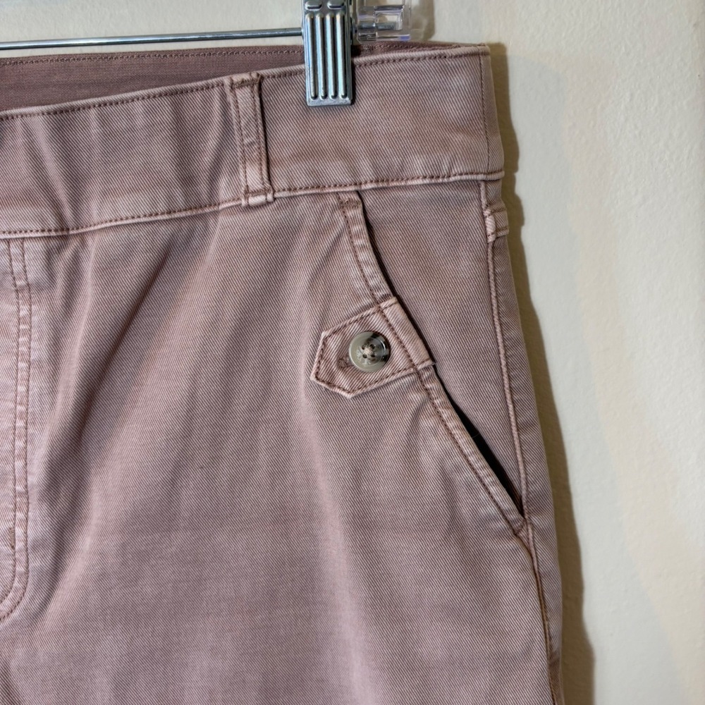 SPANX Wide Leg Cropped Pants‎ Womens XL Pull On Button Pocket Mauve Casual - Picture 4 of 7